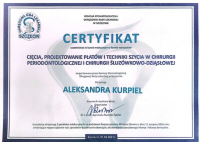 certyfikat dr Aleksandra Brandebura 2