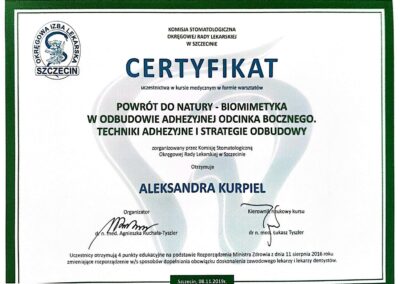 certyfikat dr Aleksandra Brandebura 3