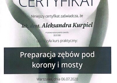 certyfikat dr Aleksandra Brandebura 8