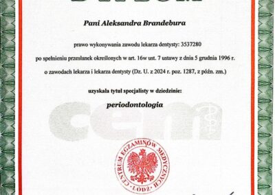 certyfikat dr Aleksandra Brandebura 9