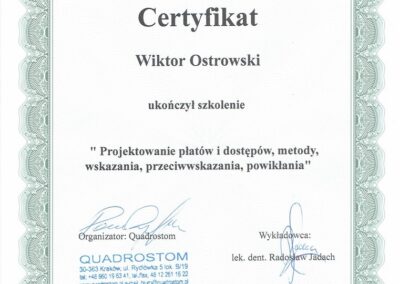 certyfikat dr Wiktor Ostrowski 5