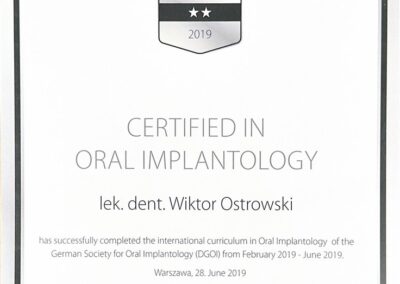 certyfikat dr Wiktor Ostrowski 2