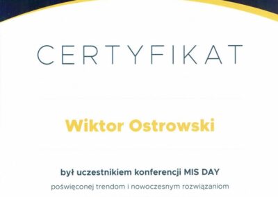 certyfikat dr Wiktor Ostrowski 14