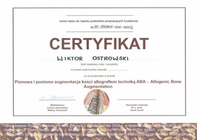 certyfikat dr Wiktor Ostrowski 13